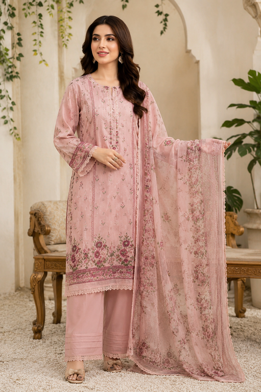 Premium Lawn 3 Piece Suit